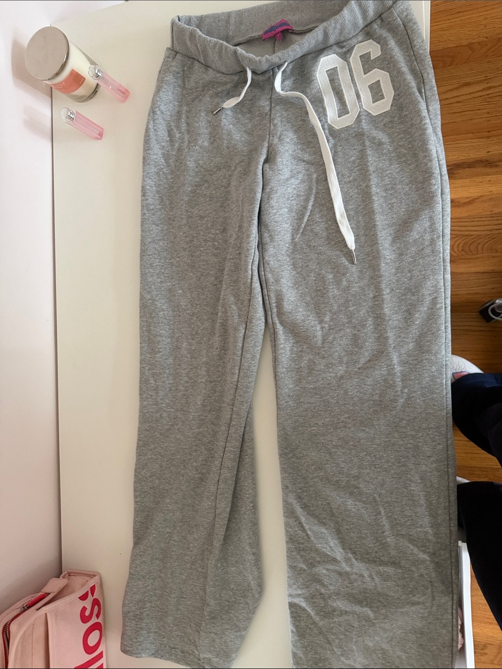Edikted Gray Jogger Sweatpants with White 06 Graphic